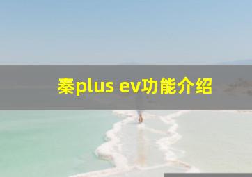 秦plus ev功能介绍